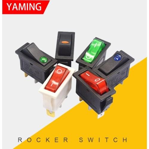 10pcs/lot Rocker Switch Rice Cooker Electric Frying Pan Small Ship Type Electrical Power Supply Push Button KCD3 Lamp 2/3 Pins