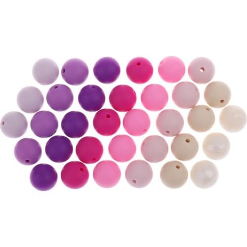 Fkisbox 100pcs 9mm Baby Teether Pearl Silicone Round Beads Bpa Free Newborn Sensory Teething Jewelry Pacifier Chain Accessories