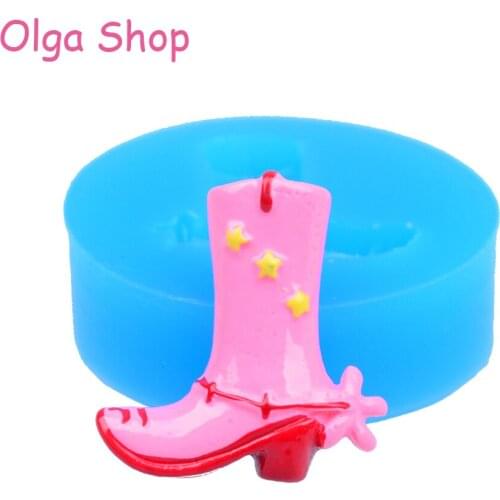 FYL154 25mm Cowboy Boots Silicone Mold - Sugarcraft, Fondant, Cabochon, Cookie Biscuit, Resin, Polymer Clay, Chocolate Food Safe