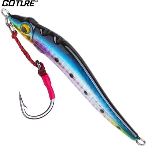 Goture Front Balanced Jig 100g 150g Deep Sea Fast Pitch Jigging Fishing Lure "S" Shape Laser Streamlined Metal Jig