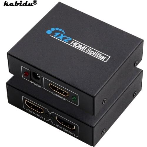 HDMI-compatible Splitter 2 Port HDMI-compatible Audio Video v1.3b 1080P Splitter Adapter 1x2 Splitter Extender for PS3 HD TV