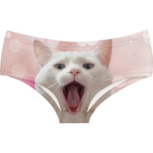 Pet Animal Cotton Panties Cartoon Low-Waist Briefs Breathable Briefs Dog Cat Stitching Color Underwear Japan Style Sexy Lingerie
