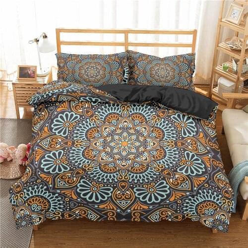 ZEIMON Mandala Bedding Sets 2/3 Pcs King Queen Size Bohemian Adults Duvet Cover Set Print Comforter Cover Funda de edredón