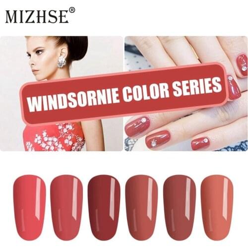 MIZHSE Newest Nail Polish 6pcs Salon Nude Color Led Nail Gel Polish Long Lasting UV Gel Nail Varnish Dry With Led Lamp