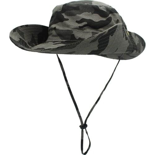 Mens Boonie Hats Cotton Sun Hats Unisex Face Hat Adjustable Drawstring Hiking Walking Tactical Hunting Multicam Caps Fashion Hat