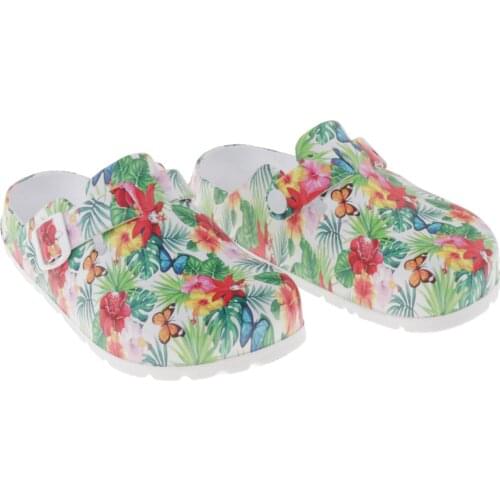 EVA Non-slip Nurse Shoes Clogs for Men Women Sandals Casual Beach Shoes Floral Waterproof SPA Beauty Salon Shoe Work Clogs