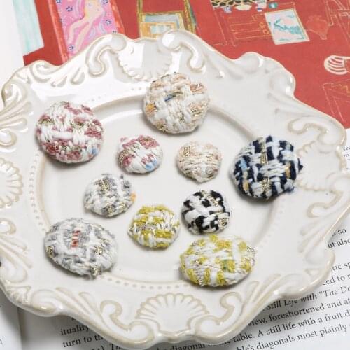 New 50pcs/lot 18-26mm color woollen geometry rounds shape flatback Cloth buckle beads diy jewelry earring/garment accessory