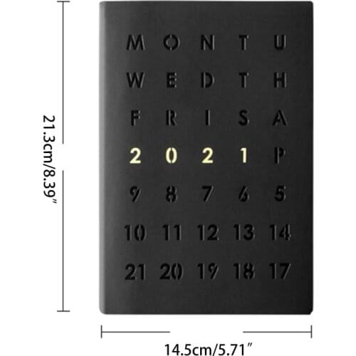 2021 Planner Organizer A5 Agenda Journal Notebook Business Diary Notepad Weekly Monthly Note Book with Pen