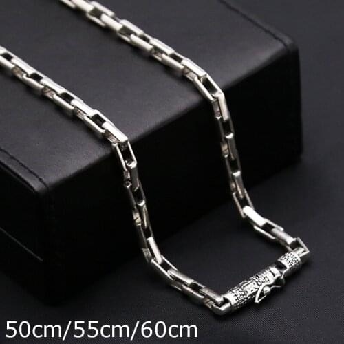 925 Sterling Silver Chocker Necklace for Men Thai Silver Long Necklaces Chain Wide 5mm Fashion Jewelry Birthday Party Gifts