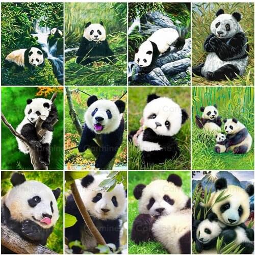 Panda Cross Stitch Diamond Painting Diamond Embroidery Animal Rhinestone Mosaic Spring Full Drill Square Handmade Gifts For Home