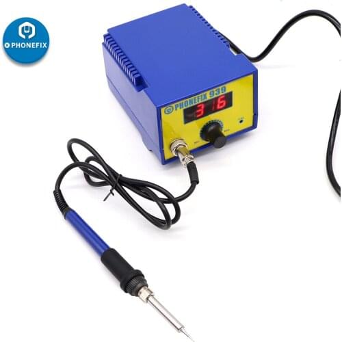 PHONEFIX T12 939 Soldering Station SMD Digital Electronic SolderingIron and Plastic Handle Welding Iron Tip with 6Pcs Tips
