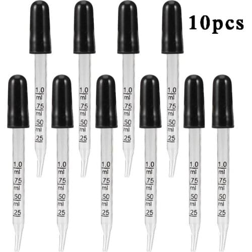 10pcs Curved Head Glass Dropper Glass Pipette Lab Dropper Pipet with Scale Line Lab Accessories School Supplies for Student