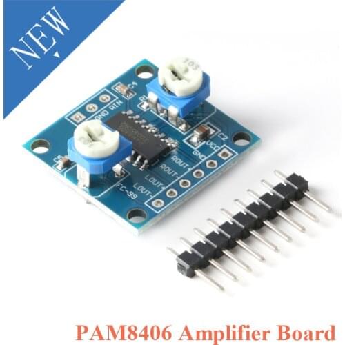 PAM8406 Digital Power Amplifier Board With Volume Potentiometer Stereo Noiseless 2X5W Class D Power Amplifier Module