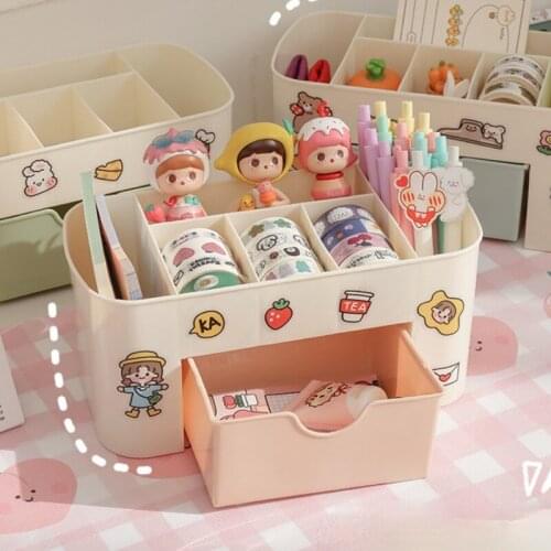 Simple Compartment Desktop Drawer Storage Box Organizer Dormitory Cosmetic Toy Student Stationery Rack Jewelry