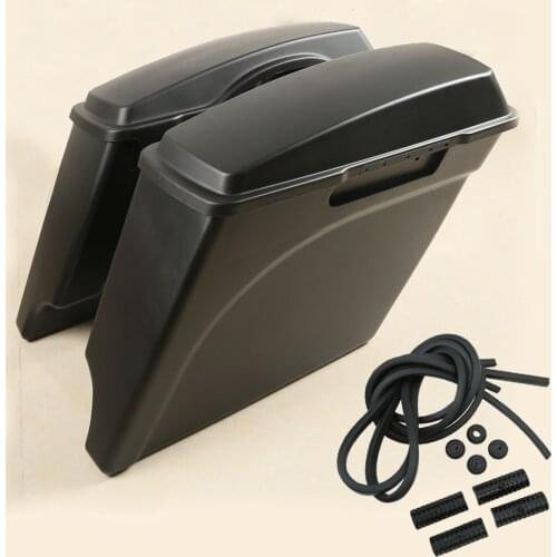 5" Stretched Extended Hard SaddleBag + Lid For Harley Electra Road Street Glide Touring 93-13 Road King Electra Motorcycle