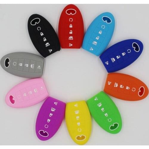 8 color Silicone ruber car Key Cover case for infiniti FX35 FX50 G37 FX45 G35 smart 5 buttons Key without logo