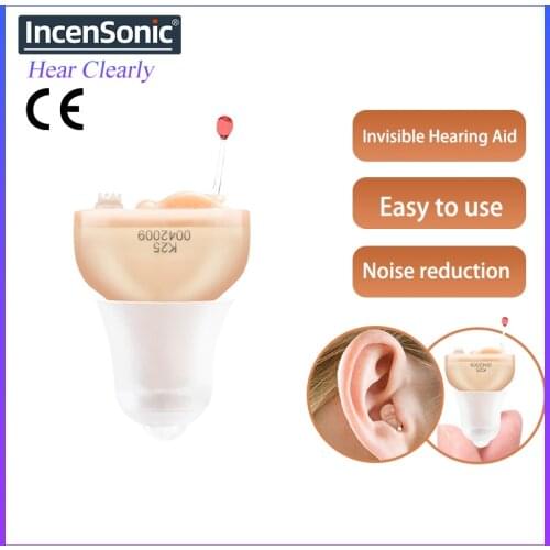 Hearing Aids Audifonos Portable Audiphones ITC Sound Amplifier K25 Mini Inner Ear Invisible Volume Adjustable Ear Aids