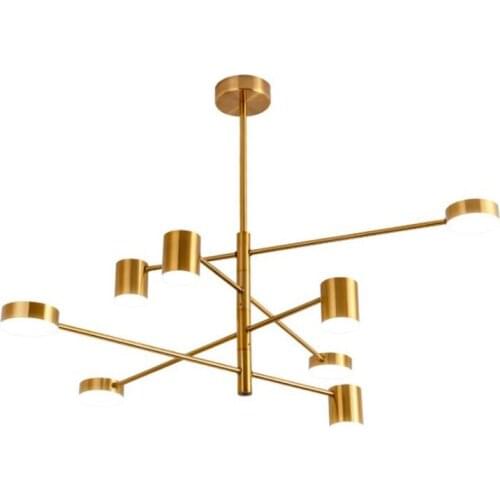 Modern Simple Nordic Metal Led Pendant Light FOR Foyer Bed Room Bar Dining Room Pipe Gold/Black/White Suspension 4/6/8 Heads