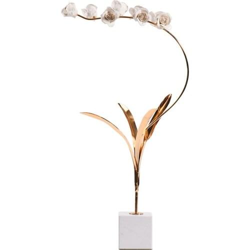 Modern luxury golden metal flower for home living room decoration