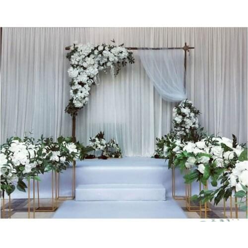 SPR DIY wedding flower wall arrangement supplies silk peonies rose artificial flower row decor wedding iron arch backdrop