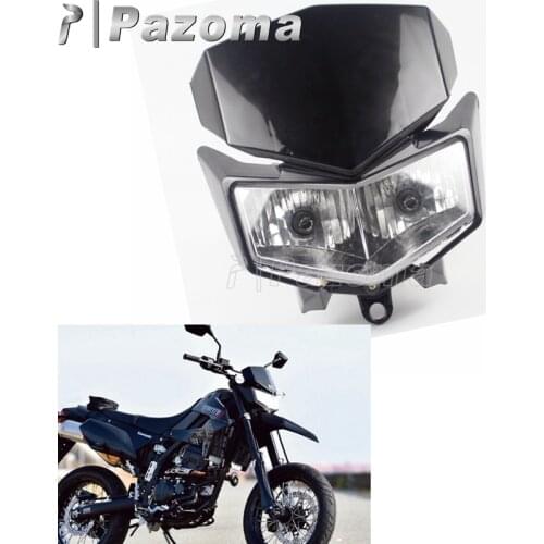 Universal Black Motocross Supermoto Front Off Road Headlight Dirt Bike Headlamp for Kawasaki KLX 250SF D-Tracker X 250 08-19