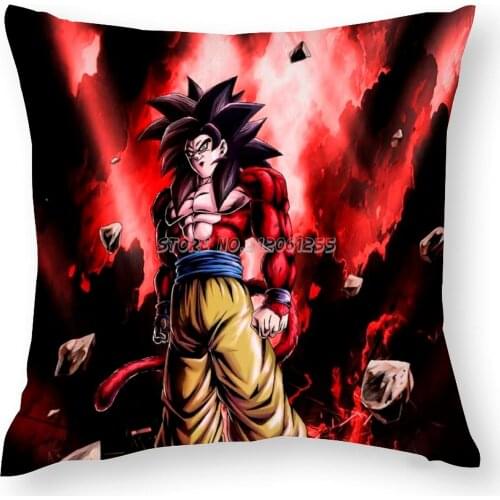 Wukong 4 Pillow Case For Home Cover Car Cushion Waist Sofa Pillow Anime Z Sleeve Dbz Dragon Cartoon Trunks Bulma Cool Ball Nerd
