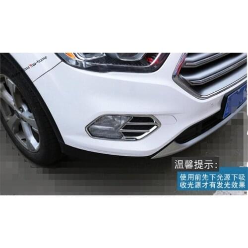 Yimaautotrims Chrome Front Bumper Fog Lights Lamp Molding Frame Cover Trim Kit Fit For Ford Kuga / Escape 2017 2018 2019 / ABS
