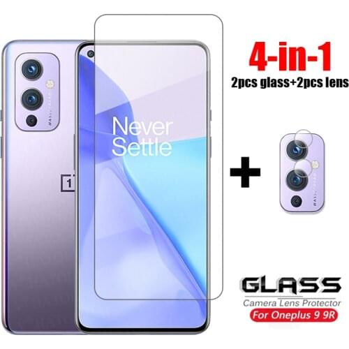 4-in-1 For Glass Oneplus 9 Tempered Glass One Plus 9 9R HD Clear Full Glue Ultra-thin Phone Screen Protector For Oneplus 9 Glass