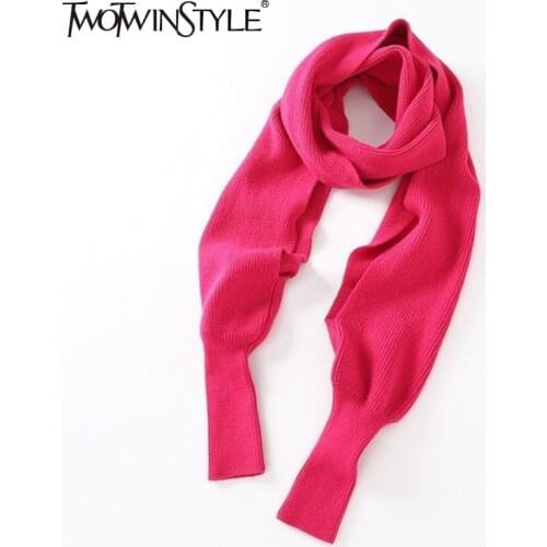 TWOTWINSTYLE Minimalist Solid Scarf For Women Turtleneck Multifunction Casual Basic Scarves For Women Fashionable New Stylish