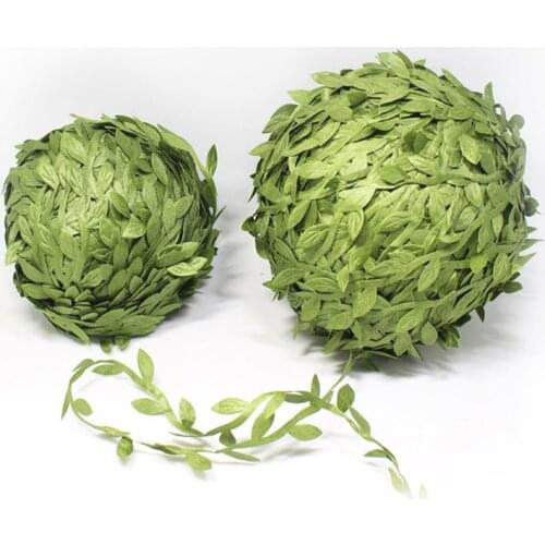 10 Meter Silk Leaf-Shaped Wedding Decoration Handmake Artificial green Leaves For DIY Wreath Gift Scrapbooking Craft Fake Flowe