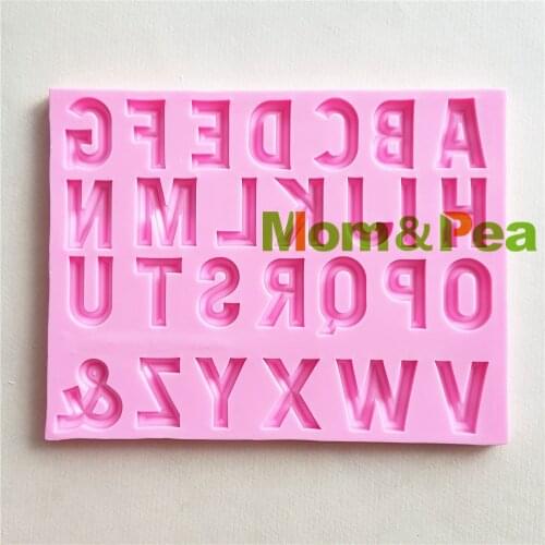 Mom&Pea 1407 Free Shipping Letters Silicone Mold Cake Decoration Fondant Cake 3D Mold Soap Mold Food Grade