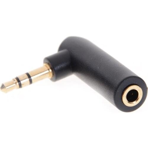 2pcs Gold-plated Connector 3.5 jack Right Angle Female to 3.5mm 3Pole Male Audio Stereo Plug L Shape Jack Adapter Connector