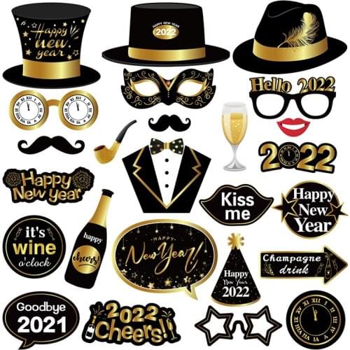 25pcs Christmas Photo Booth Props Wedding Decorations Bachelorette Holiday Birthday Party Decoration Supplies For Kids Adults