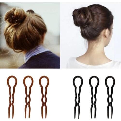 3pcs Fork Tools Braid Hairstyle Hair Fork U Shape Fork Clips Pin Styling Accessories