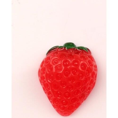 30Pcs Red Resin Strawberry Decoration Crafts Kawaii Cute Flatback Cabochon Embellishments For Scrapbooking DIY Accessories