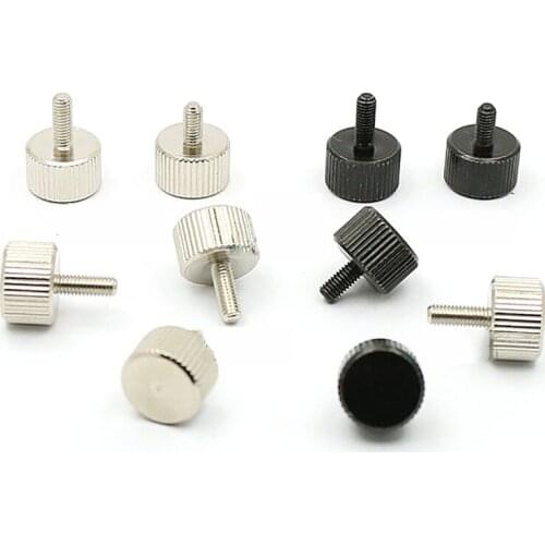 5/10/20Pcs M3 Toolless Thumb Screw Carbon Steel Knurling Flat Head Knurled Thumb Screw Hand Tighten Computer Screws