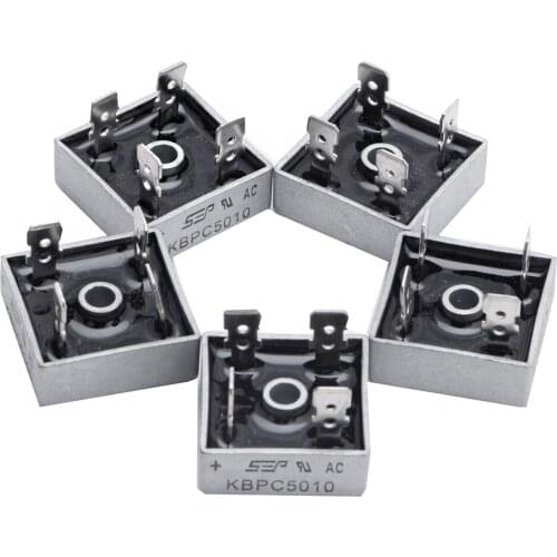 5 x KBPC5010 1000V 50A Metal Case 4 Pin Single Phase Diode Bridge Rectifier