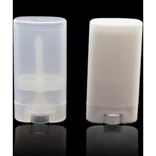500pcs 15ml Clear/White Deodorant Container Lotion Bar 15g Oval Twist Tube Round Lip Balm Tube lin2886
