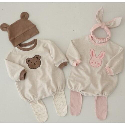 Baby animal bear rabbit long-sleeved sweater romper triangle bag fart romper 83