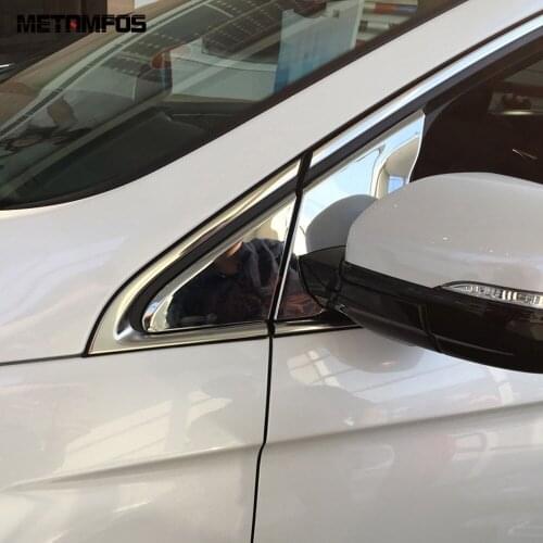 For Ford Edge 2015-2017 Chrome Front Door Rear View Mirror Pillar Cover Trim Decoration Sticker Exterior Accessories Car Styling