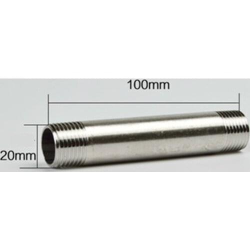 DN15 1/2" BSPP Male Barrel Nipple Pipe Fitting 201 Stainless Steel Length 100mm
