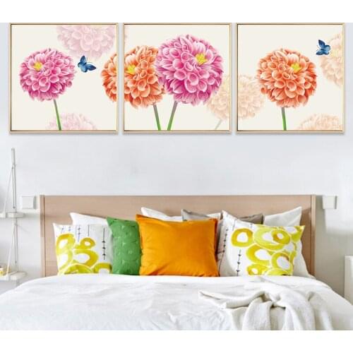 HAOCHU Nordic Modern Flower Bouquet Snowball Canvas Painting Art Print Poster Picture Home Bedroom Decor No Frame