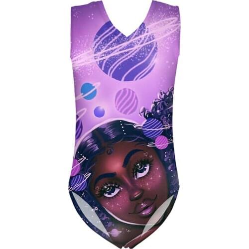 HYCOOL African Black Girl Fancy Planet Surround Print One Piece Swimsuit Kid Bathing Swimming Suit Baby Girl Swimwear Summer