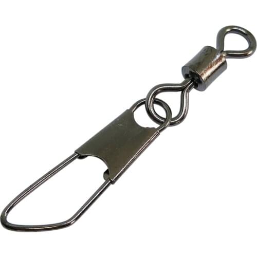 INFOF 500/1000-pieces Swivel Fishing Snap Rolling Swivels with Safety Snap #14-#4/0 Stainless Steel Carp Hook Fishing Connector