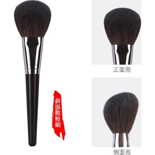 1pc High quality Pro Goat hair Face Powder Makeup brushes Angled Powder Contour Make up brushes Ebony handle Cosmetic tools
