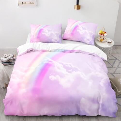 Colorful Rainbow Bedding Set Single Twin Full Queen King Size Rainbow Bed Set Childrens Kid Bedroom Duvetcover Sets 3D Print 12