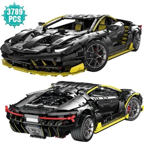 Building Blocks Super Sport Black Car Famous Expert Speed Racing Vehicle Model Toys for Kids Birthday Gift Children Toys