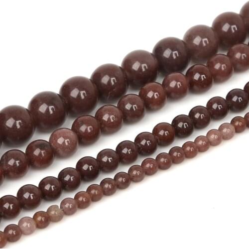 Natural Stone Beads Strawberry Crystal Beads Round Loose Beads For Jewelry Making 4 6 8 10MM Pick Size