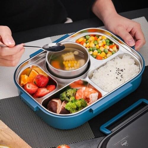 Stainless Steel Lunch Box With Lids Soup Cup Japanese Style Food Storage Containers Box For Kids Bento Box Microwave Food Warmer