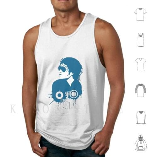 Music 80s Fan Tank Tops Vest 100% Cotton Music Melody Sound 80 1980 80s Fan Pop Art Popart Vector Portrait
